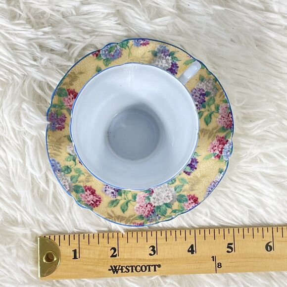 Shelly Vtg Tea Cup/Saucer Bone China Summer Glory Chintz Hydrangea Rare READ - Picture 8 of 9
